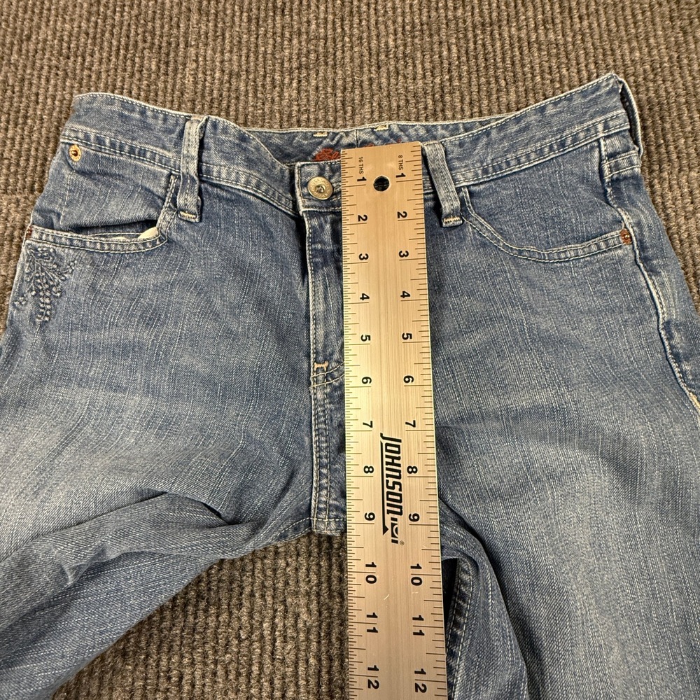 Eddie Bauer VTG Womens 6R Jean Embroidered Floral Pocket Cuffed Crop Medium Wash - Picture 13 of 16